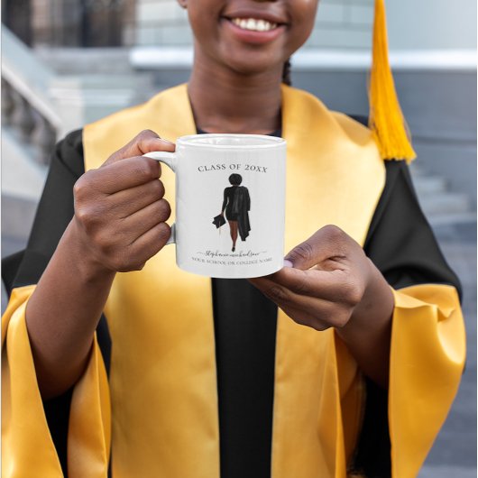 大学院パーソナライズされた水彩少女 コーヒーマグカップ