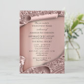 大学院パーティーキャップグリッターバラ3Dスパークルモダン 招待状 (スタンド正面)