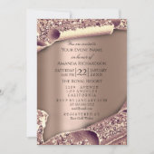 大学院パーティーキャップグリッターバラ3D効果 招待状 (正面)