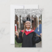 大学院パーティーグリッターシルバーグレードリップ金ゴールド写真 招待状 (裏面)