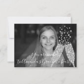 大学院パーティーシャンパイニュGlass Bubblesフォトグレー 招待状 (正面)