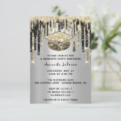 大学院パーティードリップグリッターカップ金ゴールドシルバー 招待状 (スタンド正面)