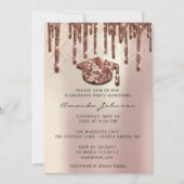 大学院パーティードリップバラブルーキャップ3Dエフェクトパール 招待状 (正面)