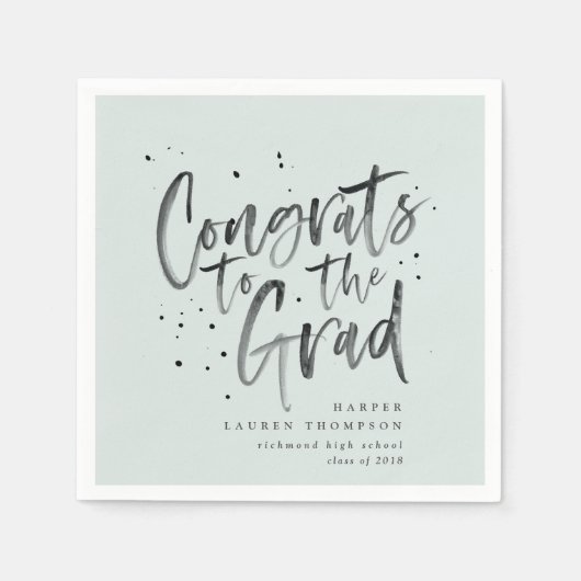 大学院パーティーナプキンへのおめでとう スタンダードカクテルナプキン (正面)