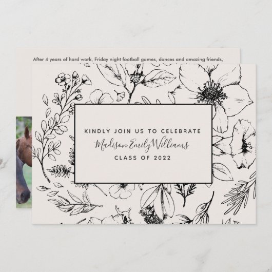 大学院パーティー赤面植物台本3写真 招待状 (正面/裏面)