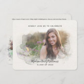 大学院パーティー4 Photo Script水彩画 招待状 (正面/裏面)