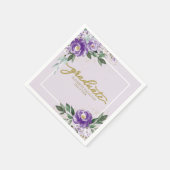 大学院パープルラベンダーフローラ卒業会 スタンダードカクテルナプキン (角)