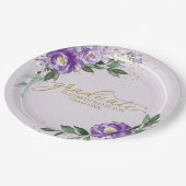 大学院パープルラベンダーフローラ卒業会 ペーパープレート (アングル)