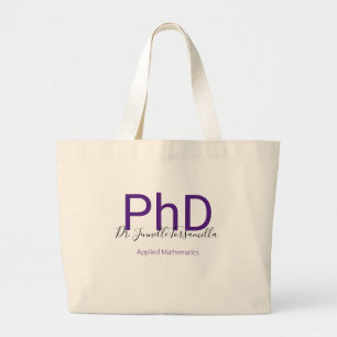 大学院パープル学位名PhD ラージトートバッグ