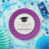 大学院パープル・金ゴールド卒業会 ペーパープレート (パーティー)