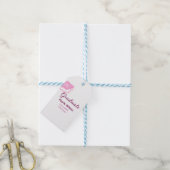 大学院ピンクグリッター卒業キャップ追加ネームclas ギフトタグ (より糸付き)