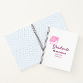 大学院ピンクグリッター卒業キャップ追加ネームclas ノートブック (内部)