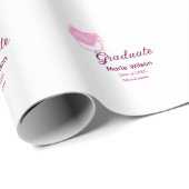 大学院ピンクグリッター卒業キャップ追加ネームclas ラッピングペーパー (ロールコーナー)