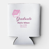 大学院ピンクグリッター卒業キャップ追加ネームclas 缶クーラー (正面)