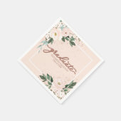 大学院ピンク赤面フローラ卒業パーティナプキン スタンダードカクテルナプキン (角)