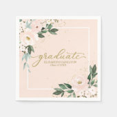 大学院ピンク赤面フローラ卒業会 スタンダードカクテルナプキン (正面)