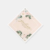 大学院ピンク赤面フローラ卒業会 スタンダードカクテルナプキン (角)