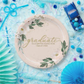 大学院ピンク赤面フローラ卒業会 ペーパープレート (パーティー)