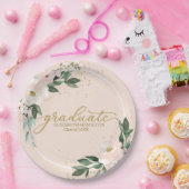 大学院ピンク赤面フローラ卒業会 ペーパープレート (パーティー)