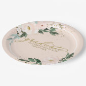 大学院ピンク赤面フローラ卒業会 ペーパープレート (アングル)