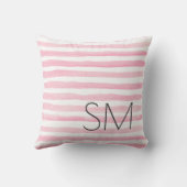 大学院ピンク&ホワイトストライプズモノグラムスローピル クッション (裏面)