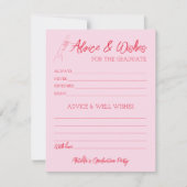 大学院ピンク&レッドカードのアドバイスと願い 案内状 (正面)