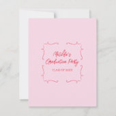 大学院ピンク&レッドカードのアドバイスと願い 案内状 (裏面)