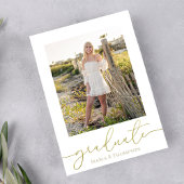 大学院フォトエレガントタイポグラフィ金ゴールドスクリプト 案内状