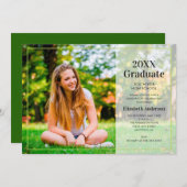 大学院フォトオーバーレイ文字卒業パーティー 招待状 (正面/裏面)