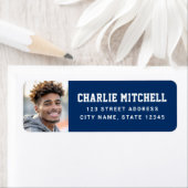 大学院フォトカレッジフォントブルー差出人住所 ラベル (インサイチュ)