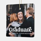 大学院フォトクリスマスホリデークラシックヴィンテージ セラミックオーナメント (左)