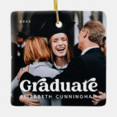 大学院フォトクリスマスホリデークラシックヴィンテージ セラミックオーナメント (正面)