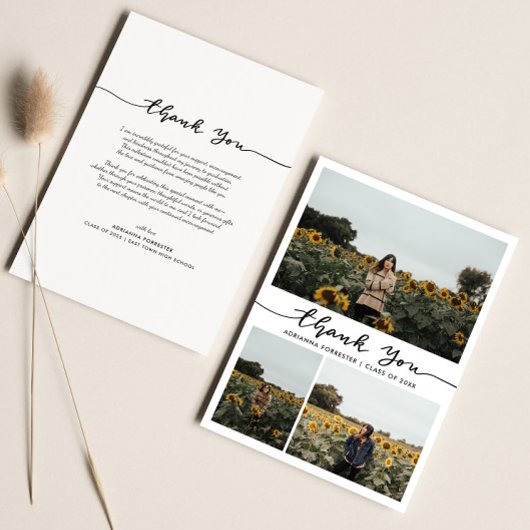 大学院フォトコラージュありがとうスクリプト サンキューカード