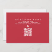 大学院フォトコラージュタイポグラフィシンプル赤 招待状 (裏面)