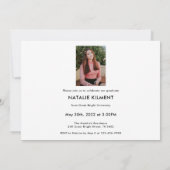 大学院フォトコラージュピンク&ブラック卒業 招待状 (裏面)