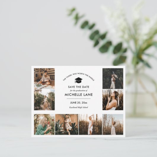 大学院フォトコラージュ日付の保存 ポストカード (スタンド正面)