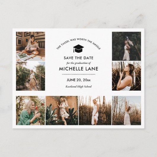 大学院フォトコラージュ日付の保存 ポストカード (正面)