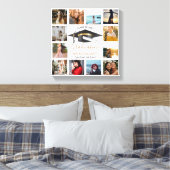 大学院フォトコラージュ黒と金ゴールド卒業 キャンバスプリント (インサイチュ (寝室))