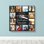 大学院フォトコラージュ黒と金ゴールド卒業 キャンバスプリント (インサイチュ (ウッドフロア))