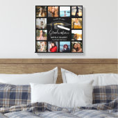 大学院フォトコラージュ黒と金ゴールド卒業 キャンバスプリント (インサイチュ (寝室))