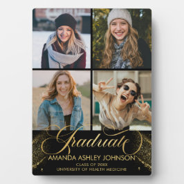 大学院フォトコラージュ黒金ゴールド卒業 フォトプラーク