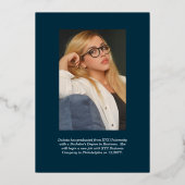 大学院フォトジオグラフィックDKティール(緑がかった色)卒業パーティー 箔招待状 (裏面)