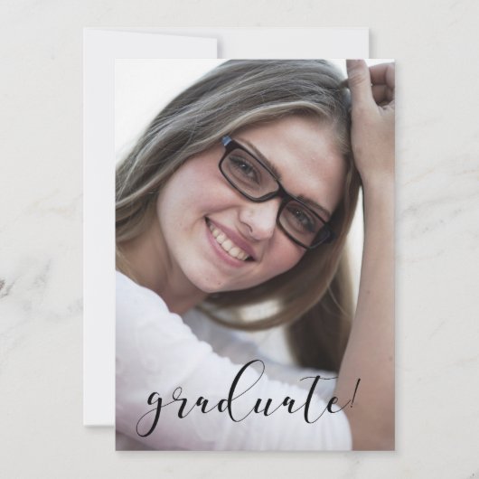 大学院フォトパーティの招待状発表カード 招待状 (正面)