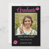 大学院フォトピンクリップキス卒業 案内状 (正面)