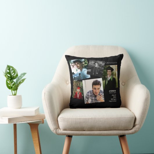 大学院フォトブラックモノグラム2装飾用クッション クッション (椅子)