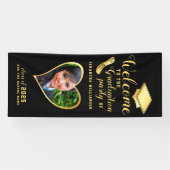 大学院フォトブラック金ゴールド卒業へようこそ 横断幕