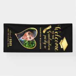 大学院フォトブラック金ゴールド卒業へようこそ 横断幕