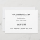 大学院フォトブルー王室の金ゴールド卒業パーティー 招待状 (裏面)