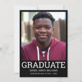 大学院フォトミニマリスト黒枠ホワイトスクリプト 案内状 (正面)