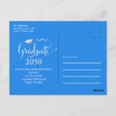 大学院フォトミニマルシンプルリストScript Blue ポストカード (裏面)